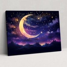 Painted Anarchy Gece Gökyüzü Galaksi Kanvas Tablo - Dünya, Gece Gökyüzü Galaksi Illüstrasyon, Galaksi, Duvar Sanatı, 50X30