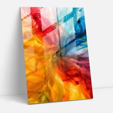 Painted Anarchy Kübizm Cam Duvar Sanatı Canlı Renkler ve Hareket - Kübizm, Modern Sanat, Ev Dekorasyonu, Cam Baskı, 30X45