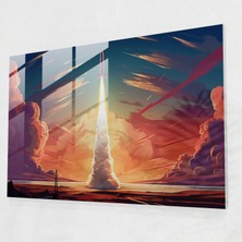 Painted Anarchy Roket Gezegenleri Cam Baskı - Dünya, Uzak Gezegen, Gezegenler, Modern Sanat, 45X30