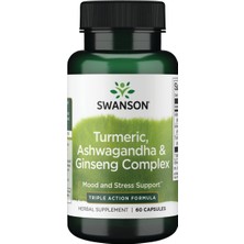 Swanson Turmeric Ashwagan*dha & American Ginseng Complex 60 Caps