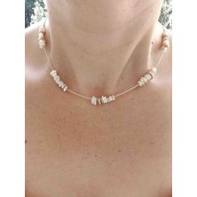 By Song Jewelry Sedef Doğaltaşlı Çelik Kolye