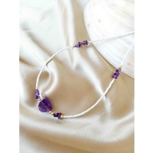 By Song Jewelry Ham Doğaltaşlı Ametist Kolye