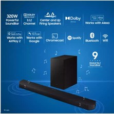 Samsung Soundbar Ev Sinema Sistemi Dolby Atmos 320W,3.1.2 Kanal, Bluetooth, HDMI ,Wİ-Fİ Bağlantılı İphone, iPad ve Mac Airplay 2 Destekli