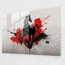 Painted Anarchy Ferrari Cam Baskı - Ikonik Siluet - Ferrari, Logo, Canlı Kırmızı, Ikonik, 45X30