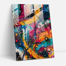 Painted Anarchy Ritmik Desenli Cam Baskı - Aksiyon Resim, Modern Sanat, Cam Baskı, Desen Sanatı, 30X45
