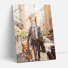 Painted Anarchy Kaprisli Suluboya Cam Baskı - Takım Elbiseli Köpek - Insan Gibi Giyinmiş Hayvanlar, Cam Sanatı, Insan Gibi Giyinmiş Hayvanlar, Duvar Dekorasyonu, 30X45