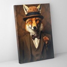 Painted Anarchy Insan Gibi Giyinmiş Hayvanlar Duvar Sanatı - Insan Gibi Giyinmiş Hayvanlar, Tilki, Retro-Esintili, Duvar Sanatı, 30X50