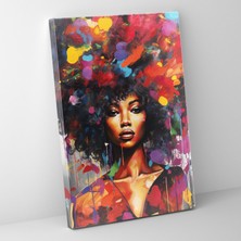 Painted Anarchy Afro Karışık Teknik Kanvas Tablo - Afro, Güç, Ev Dekorasyonu, Duvar Sanatı, 30X50