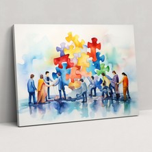 Painted Anarchy Blockchain Yapboz Kanvas Tablo - Blockchain, Yapboz Parçaları, Suluboya Resim, Işbirliği, 50X30