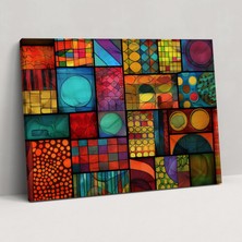 Painted Anarchy Geometrik Soyut Sanat Duvar Tablosu - Soyut Sanat, Kanvas Tablo, Ev Dekorasyonu, Duvar Dekorasyonu, 50X30