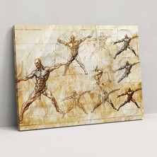 Painted Anarchy Leonardo Da Vinci Wall Art - Human Motion Studies Canvas Print - Leonardo Da Vinci, Canvas Print, Human Motion Studies, Wall Art, 50X30