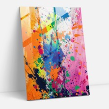 Painted Anarchy Aksiyon Resim Duvar Dekorasyonu - Canlı Boya Sıçramaları - Aksiyon Resim, Modern Sanat, Aksiyon Resim, Cam Baskı, 30X45