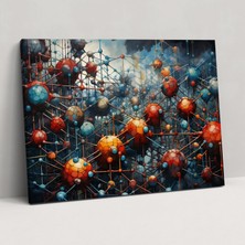 Painted Anarchy Iç Içe Düğümler Yağlıboya Tablo Tablo - Blockchain, Kanvas Tablo, Kompleks Sistem, Kanvas Tablo, 50X30