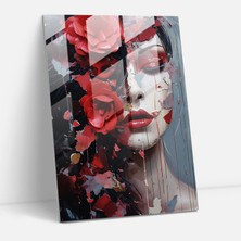 Painted Anarchy Kanayan Çiçekler Duvar Dekorasyonu - Kanayan Çiçekler, Kalın Karışık Teknik Kolaj, Modern Sanat, Ev Dekorasyonu, 50X70