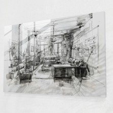 Painted Anarchy Leonardo Da Vinci Glass Wall Art - Architectural Sketches - Leonardo Da Vinci, Glass Wall Art, Leonardo Da Vinci, Home Decoration, 45X30