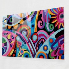 Painted Anarchy Canlı Desenler Soyut Sanat Modern Sanat - Soyut Sanat, Cesur Desenler, Soyut Sanat, Cam Baskı, 45X30