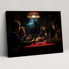 Painted Anarchy Caravaggio Tarzı Kanvas Tablo - Kart Oynayanlar Duvar Tablosu - Caravaggio, Caravaggio Tarzı Kanvas Tablo, 70X50