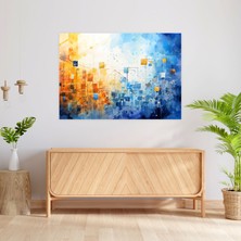Blockchain Modern Sanat - Blockchain, Şeffaflık, Cam Baskı, Empresyonist Suluboya Resim, 70X50