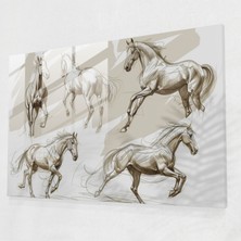 Painted Anarchy Leonardo Da Vinci Glass Art: Horse Sketches - Leonardo Da Vinci, Leonardo Da Vinci, Glass Art, Dynamic Poses, 45X30