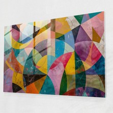 Painted Anarchy Abstract Geometric Glass Wall Art - Leonardo Da Vinci, Home Decoration, Glass Wall Art, Glass Art, 45X30