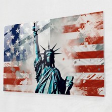 Painted Anarchy Özgürlük ve Refah Cam Baskı - American Express, Özgürlük Heykeli, Cam Duvar Tablosu, Cam Baskı, 45X30