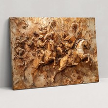 Painted Anarchy Battle Of Anghiari Canvas Print - Leonardo Da Vinci, Canvas Print, Wall Decoration, Leonardo Da Vinci, 50X30