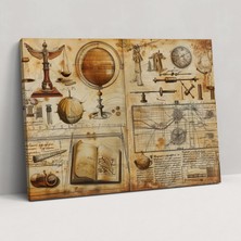 Painted Anarchy Leonardo Da Vinci Canvas Print - Scientific Inventions Wall Decoration - Leonardo Da Vinci, Canvas Wall Art, Wall Decoration, Leonardo Da Vinci, 50X30