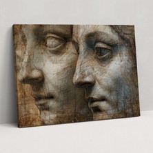 Painted Anarchy Leonardo Da Vinci Faces Canvas Print - Leonardo Da Vinci, Leonardo Da Vinci, Wall Decoration, Canvas Print, 50X30
