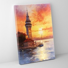 Painted Anarchy Galata Kulesi Kanvas Tablo - Galata Kulesi, Geleneksel Yağlıboya Tablo, Galata Kulesi, Istanbul, 30X50