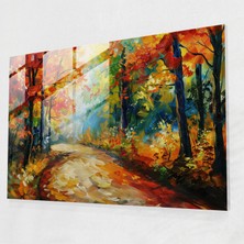 Painted Anarchy Leonid Afremov Glass Wall Art Autumn Forest - Leonid Afremov, Modern Art, Glass Print, Glass Art, 45X30