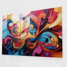 Painted Anarchy Harlem Cam Baskı - Soyut Modern Sanat - Harlem, Duvar Süslemesi, Cam Baskı, El Boyaması, 45X30