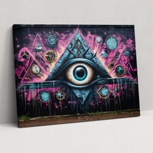 Painted Anarchy Illuminati Duvar Dekorasyonu - Illuminati, Kanvas Tablo, Canlı, Duvar Dekorasyonu, 50X30