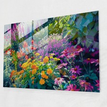 Painted Anarchy Empresyonizm Cam Duvar Sanatı - Canlı Bahçe Çiçekleri - Empresyonizm, Duvar Süslemesi, Empresyonizm, Bahçe, 45X30