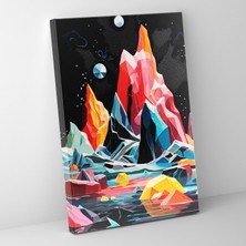Painted Anarchy Renkli Buzdağları Kanvas Tablo - Buzdağı, Ev Dekorasyonu, Siyah Arka Plan, Duvar Tablosu, 30X50