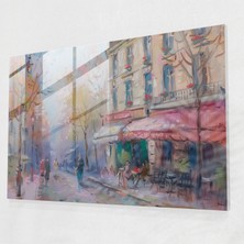 Painted Anarchy Yumuşak Pastel Duvar Dekorasyonunda Empresyonizm Paris Sokak Sahnesi - Empresyonizm, Cam Sanatı, Empresyonizm, Duvar Dekorasyonu, 45X30