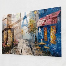 Painted Anarchy Empresyonizm Cam Baskı: Romantik Paris Sokağı - Empresyonizm, Cam Baskı, Cam Duvar Sanatı, Empresyonizm, 45X30