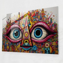 Painted Anarchy Illuminati Pop Art Cam Baskı - Illuminati, Ünlü Semboller, Cam Baskı, Kalın, 45X30
