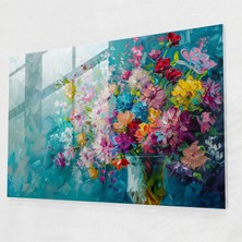 Painted Anarchy Empresyonizm Cam Sanatı - Canlı Çiçek Buketi - Empresyonizm, Cam Sanatı, Ev Dekorasyonu, Empresyonizm, 45X30