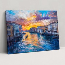 Painted Anarchy Venedik'te Kanal Gündoğumu Empresyonizm Kanvas Tablo - Empresyonizm, Ev Dekorasyonu, Kanvas Tablo, Duvar Dekorasyonu, 50X30