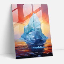 Painted Anarchy Buzdağı Cam Baskı - Buzdağı, Buzdağı, Soyut Akrilik Tablo, Cam Duvar Tablosu, 30X45