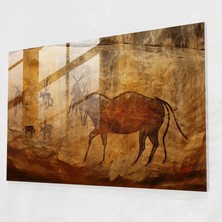 Painted Anarchy Mezolitik Doğa Cam Baskı - Mezolitik, Görkemli Manzaralar, Mezolitik Kaya Resimleri, Cam Sanatı, 70X50