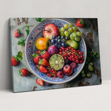 Painted Anarchy Realizm Duvar Dekorasyonu - Meyve Kasesi Gerçekçi Dokular Kanvas Tablo - Realizm, Ev Dekorasyonu, Duvar Sanatı, Kanvas Tablo, 50X30