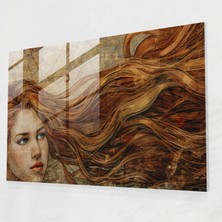 Painted Anarchy Ön Rafael Kardeşliği Cam Baskı - Detaylı Kadın Portresi - Ön Raphael Kardeşliği, Cam Duvar Sanatı, Duvar Süslemesi, Cam Baskı, 110X70