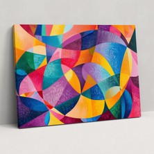 Painted Anarchy Renkli Geometri Noktacılık Kanvas Tablo - Noktacılık, Duvar Dekorasyonu, Canlı Renkler, Kanvas Tablo, 50X30