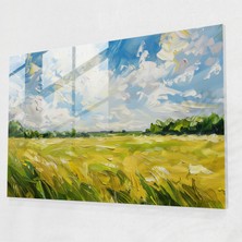Painted Anarchy Sunlit Field Cam Duvar Sanatı - Post-Empresyonizm, Cam Sanatı, Modern Sanat, Duvar Dekorasyonu, 45X30