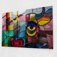 Painted Anarchy Pablo Picasso Boğa Portresi Cam Sanatı - Pablo Picasso, Cam Duvar Sanatı, Cam Baskı, Modern Sanat, 45X30