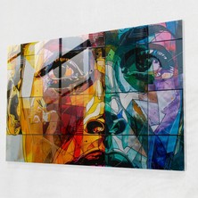 Painted Anarchy Michelangelo Cam Duvar Sanatı - Canlı Renkler - Michelangelo, Ev Dekorasyonu, Michelangelo, Cam Sanatı, 45X30