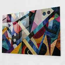 Painted Anarchy Pointilizm Duvar Dekorasyonu - Soyut Geometrik Tasarım - Pointilizm, Cam Duvar Sanatı, Ev Dekorasyonu, Pointilizm, 45X30