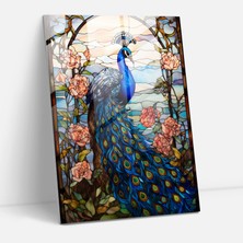 Painted Anarchy Vitray Duvar Sanatı - Zarif Tavuskuşu Tasarımı - Gerçekçi Cam Heykel, Vitray, Modern Sanat, Cam Sanatı, 30X45