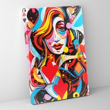 Painted Anarchy Pop Art Oyun Kartı Duvar Sanatı - Oyun Kartları, Dinamik Şekiller, Duvar Sanatı, Cesur Renkler, 30X50